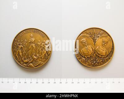 Médaille de la bataille d'Yzer. Artiste : Henri Emile Allouard, français, 1844–1929 Banque D'Images