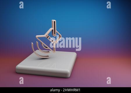 Magnifique concert Sportlight. De magnifiques symboles musicaux sur un support en céramique et un arrière-plan coloré et lumineux. 3d illustration du rendu. Arrière-plan pa Banque D'Images