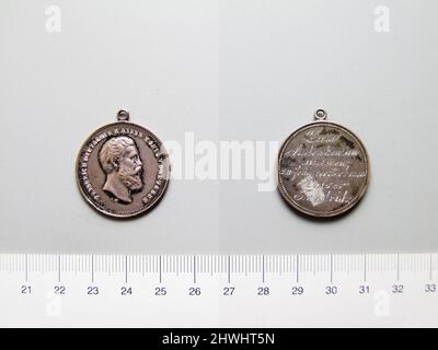 Médaille de la mort de Frederick III. Objet : Frederick III, roi de Prusse, 1831–1888, a statué en 1888 Banque D'Images