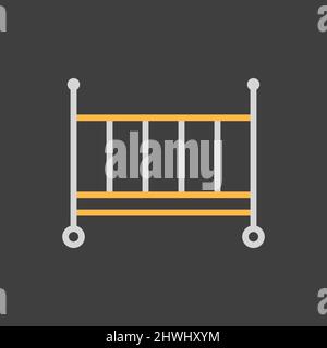 Classique de berceau en bois vecteur icône. Symbole graphique pour les enfants et les nouveau-nés site Web et applications design, logo, application, interface utilisateur Illustration de Vecteur