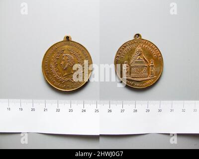 Médaille commémorant la mort de Duc d’Orléans. Objet : Ferdinand-Louis-Philippe-Charles-Henri, duc d’Orléans, français, 1810–1842 Banque D'Images