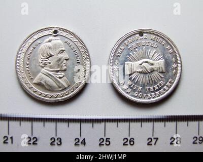 La Médaille de campagne Andrew Johnson. Sujet : Andrew Johnson, américain, 1808–1875 artiste : inconnu Banque D'Images
