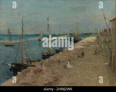 Le port de Cherbourg. Artiste : Berthe Morisot, français, 1841–1895 Banque D'Images