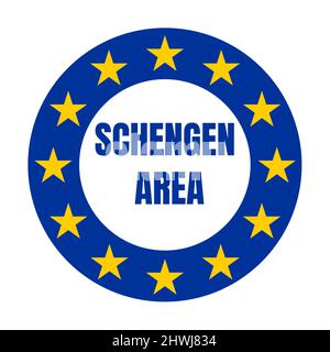 Icône espace Schengen Banque D'Images