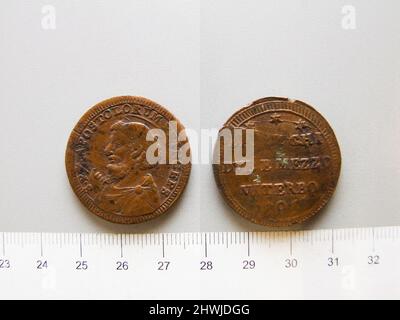 2 1/2 Baiocchi du Pape Pie VI de Viterbo. Souverain: Pape Pie VI, Italien, 1717–1799 monnaie: Viterbo Banque D'Images