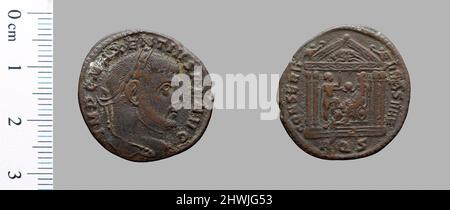 1 Nummus de Maxentius, César 306 307, Auguste 307 312 de Rome. Règle: Maxentius, empereur de Rome, ca. 278–312, réglée 306–12 monnaie: Rome artiste: Inconnu Banque D'Images