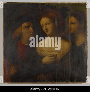 Un noble vénitien et deux femmes. Artiste: Jacopo il Vecchio Palma, Italien, Venise, 1480–1528 Banque D'Images