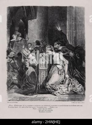 Marguerite a l’église, de Johann Wolfgang von Goethe. Artiste : Eugène Delacroix, français, 1798–1863 Banque D'Images