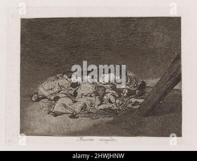 Muertos recogidos (récolte des morts), planche 63 de Los desastres de la guerra (les désastres de la guerre). Artiste: Francisco Goya, espagnol, 1746–1828 Banque D'Images