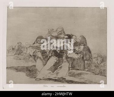 Todo va revuelto (tout est Topsy-turvy), planche 42 de Los desastres de la guerra (les désastres de la guerre). Artiste: Francisco Goya, espagnol, 1746–1828 Banque D'Images