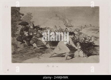 Yo lo vi (je l'ai vu), planche 44 de Los desastres de la guerra (les désastres de la guerre). Artiste: Francisco Goya, espagnol, 1746–1828 Banque D'Images