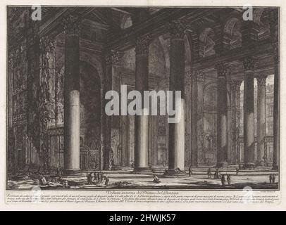 Veduta interna del Pronao del Panteon (vue intérieure des Pronaos du Panthéon), de Vedute di Roma (vue de Rome). Artiste: Giovanni Battista Piranesi, Italien, 1720–1778 Banque D'Images