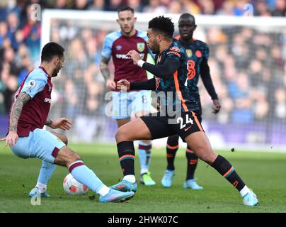 Reece James de Chelsea lors du match de la Premier League entre le Burnley FC et le Chelsea FC à Turf Moor, Burnley, Royaume-Uni. Date de la photo: Samedi 5 mars 2022. Le crédit photo devrait se lire: Anthony Devlin Banque D'Images