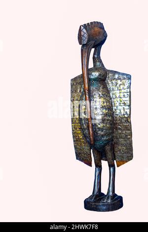 Senoufo Bird, a Calao, mythique Forest Spirit, Korhogo, Côte d'Ivoire. Banque D'Images