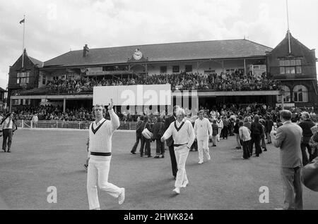 Le dernier match de première classe qui aura lieu à Bramall Lane, Sheffield, le championnat du comté entre l'équipe locale du Yorkshire et du Lancashire. 7th août 1973. Banque D'Images