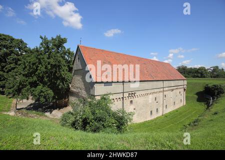 Bâtiments de la forteresse historique, Ruesselsheim, Hesse, Allemagne Banque D'Images