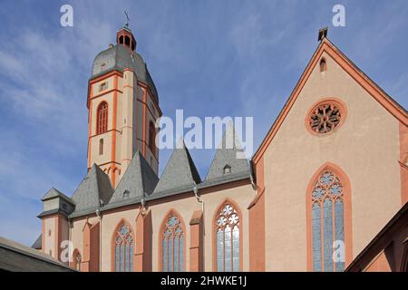 Église gothique St. Stephan à Mayence, Rhénanie-Palatinat, Allemagne Banque D'Images