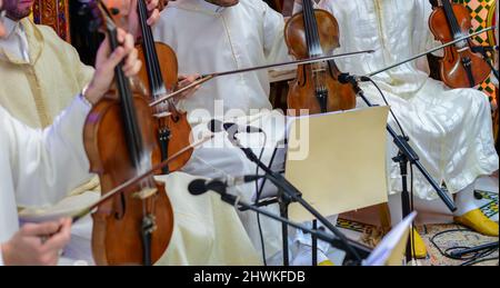 La musique andalouse est un type de musique andalouse. Musique classique au Maghreb. Culture marocaine Banque D'Images