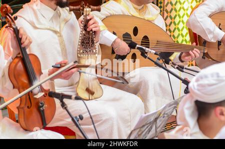 La musique andalouse est un type de musique andalouse. Musique classique au Maghreb. Culture marocaine Banque D'Images