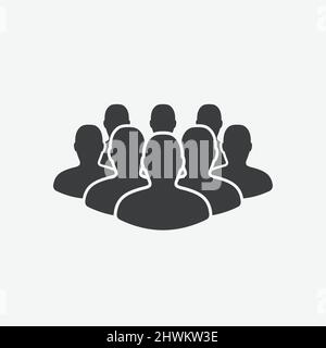 Team Building Users Group of People Flat Design icône Illustration de Vecteur