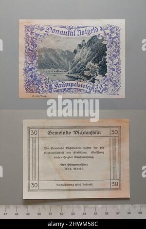 30 Heller de Vichtenstein, Notgeld. Menthe: Vichtenstein Banque D'Images