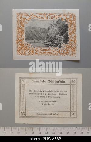 30 Heller de Vichtenstein, Notgeld. Menthe: Vichtenstein Banque D'Images