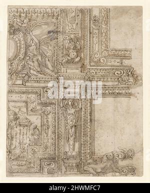 Détail de l'ornementation du plafond. Artiste, éventuellement par : Cherubino Alberti, Italien, 1553–1615 Banque D'Images