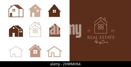 Accueil, maisons et bâtiments icônes, symboles et logos Illustration de Vecteur