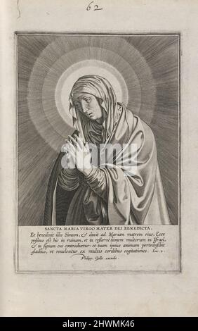 Mater Dolorosa. Artiste, attribué à: Hieronymus Wierix, flamand, 1553–1619Publisher: Philip Galle, flamand, 1537–1612 Banque D'Images