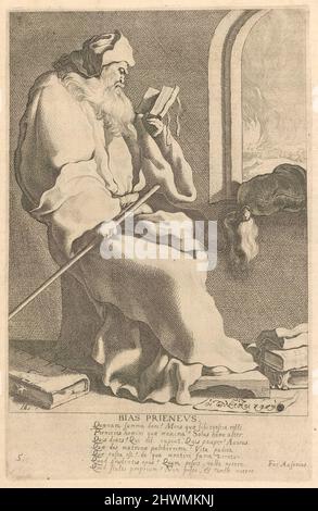 Biais Prieneus, #5 de la série les sept Sages de Grèce. Artiste: Jacques de Gheyn III, Néerlandais, ca. 1596–1641Publisher : Nicolas de Clerck, néerlandais, actif 1614–25 Banque D'Images