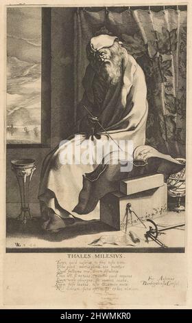 Thales Milesius, #1 de la série les sept Sages de Grèce. Artiste: Jacques de Gheyn III, Néerlandais, ca. 1596–1641Publisher : Nicolas de Clerck, néerlandais, actif 1614–25 Banque D'Images