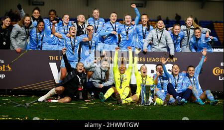 WIMBLEDON, Royaume-Uni, MARS 05 : Steph Houghton, Ellie Roebuck, Khiara Keating de Manchester City, Ellie Roebuck de Manchester City, Ellen White Banque D'Images