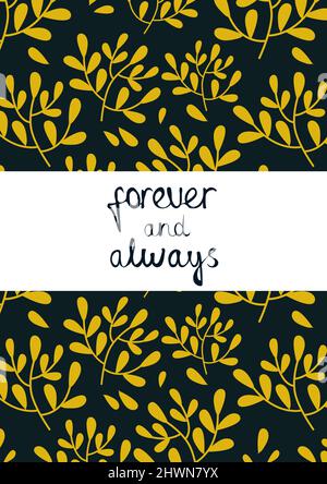 Cadre modèle feuilles jaunes sur fond sombre. Illustration de Vecteur