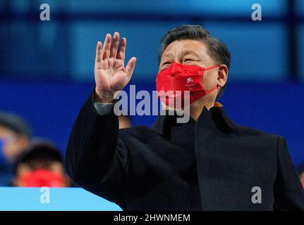 Pékin, Chine. 4th mars 2022. XI JINPING, président de la République populaire de Chine, se prépare à la cérémonie d'ouverture des Jeux paralympiques d'hiver de 2022 à Beijing. Crédit: OIS/ZUMA Press Wire Service/ZUMAPRESS.com/Alamy Live News Banque D'Images