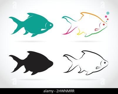 Groupe vectoriel de poissons sur fond blanc. Illustration vectorielle superposée facile à modifier. Illustration de Vecteur