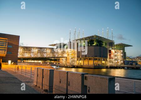 L'Oceanarium de Lisbonne est un océanographie à Lisbonne, au Portugal. Il est situé dans le Parque das Nações, le plus grand aquarium intérieur d'Europe. Banque D'Images