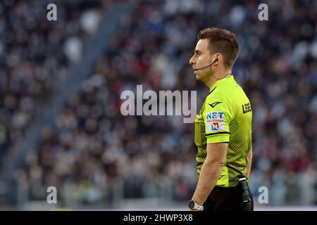 Turin, Italie. 06th mars 2022. Francesco Fourneau arbitre lors de la série Un match 2021/22 entre Juventus FC et Spezia Calcio au stade Allianz le 06 mars 2022 à Turin, Italie-photo ReporterTorino crédit: Agence de photo indépendante/Alay Live News Banque D'Images