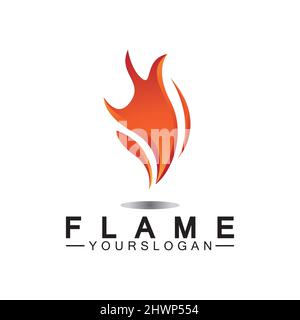 Feu flamme modèle vecteur conception de logo Illustration de Vecteur