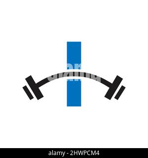 Logo Fitness Gym sur le modèle lettre I. Lettre I Fitness Club logo d'exercice Illustration de Vecteur