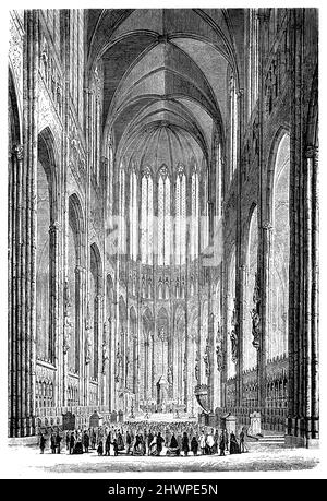 Cathédrale de Cologne: Vue intérieure, , (livre d'histoire de l'art, 1887), Kölner Dom: Innenansicht, Cathédrale de Cologne : vue intérieure Banque D'Images