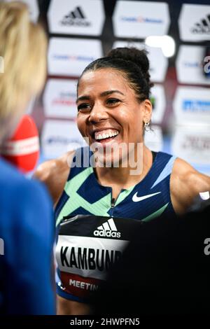 Mujinga Kambundji (Women's 60m) de Suisse participe au World Athletics Indoor Tour, Meeting de Paris 2022 le 6 mars 2022 à l'Accor Arena de Paris, France. Photo de Victor Joly/ABACAPRESS.COM Banque D'Images