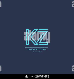 Lettre alphabétique icône logo KZ Illustration de Vecteur