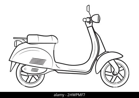 Scooter italien - illustration de stock de moto moderne à deux roues Illustration de Vecteur