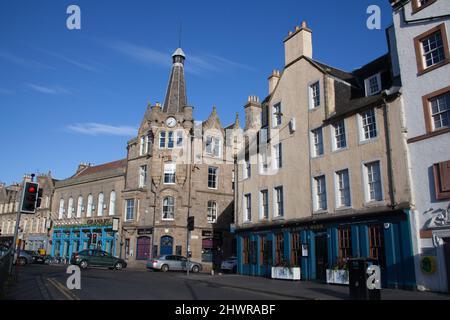 Vue sur la rive à Leith, Édimbourg, Écosse au Royaume-Uni Banque D'Images