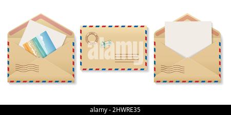 Enveloppe marron réaliste Illustration de Vecteur