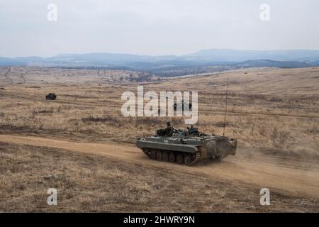 Ne l’est pas, la Slovaquie. 07th mars 2022. 2022 exercice international de grève des sabre à la base militaire de Lest, Slovaquie, le 7 mars 2022. Crédit : Ondrej Deml/CTK photo/Alay Live News Banque D'Images