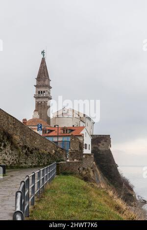 Église paroissiale de Saint-George à Piran, Slovénie Banque D'Images