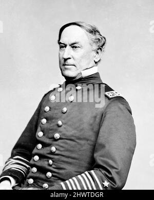 Amiral Farragut. Portrait de l'amiral de la marine des États-Unis, David Glasgow Farragut (1801-1870), 1855-1865 Banque D'Images