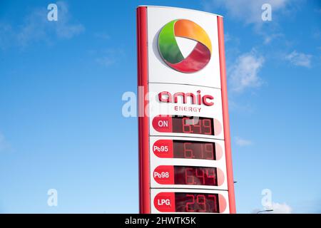 Station-service AMIC Energy Management à Gdansk. Pologne Mars 4th 2022 © Wojciech Strozyk / Alamy stock photo *** Légende locale *** Banque D'Images