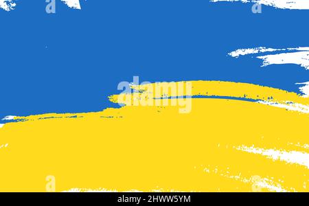 Grunge pinceau avec drapeau national de l'Ukraine, peinture drapeau de l'Ukraine. Symbole, affiche, bannière du drapeau national. Mise en plan aquarelle de style Illustration de Vecteur